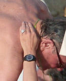 Tamara Mellon and Michael Ovitz kissing in St Barts