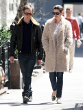 Anne Hathaway and Adam Shulman in Greenwich Village