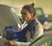 PREMIUM EXCLUSIVE Alessandra Ambrosio munches on greasy chips