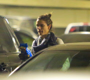 PREMIUM EXCLUSIVE Alessandra Ambrosio munches on greasy chips