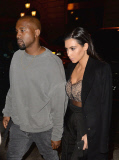 Kim Kardashian and Kanye West out and about, New York, America - 22 Apr 2015