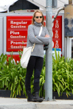 Helen Hunt relaxes while waiting for the light to change