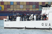 Migrants arriving in Catania, Sicily - 23 Apr 2015