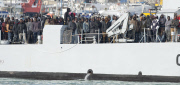 Migrants arriving in Catania, Sicily - 23 Apr 2015