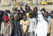 Migrants arriving in Catania, Sicily - 23 Apr 2015