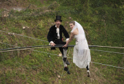 Rehearsal for the UK's first tightrope wedding, Wookey Hole, Wells, Britain - 27 Apr 2015