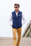 A preppy Zac Efron goes for a walk on the pier filming 'Dirty Grandpa'