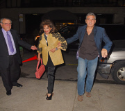 George Clooney joins his in-laws and wife Amal for dinner