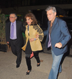George Clooney joins his in-laws and wife Amal for dinner