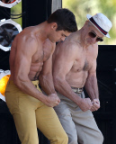 Zac Efron & Robert De Niro Go Shirtless For Flex Off On Set Of "Dirty Grandpa" 