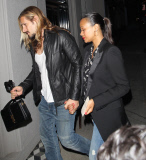 Zoe Saldana and Marco Perego arrive for a dinner date hand-in-hand