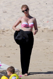 January Jones Enjoys A Beach Day In Hawaii 