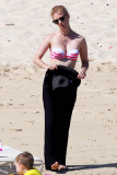 January Jones Enjoys A Beach Day In Hawaii 