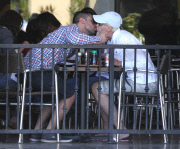 Exclusive... Brigitte Nielsen & Her Boyfriend Share A Kiss At Lunch 
