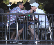 Exclusive... Brigitte Nielsen & Her Boyfriend Share A Kiss At Lunch 
