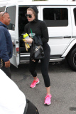 Khloe Kardashian stops by the hair salon to get a touch up after her workout