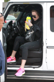 Khloe Kardashian stops by the hair salon to get a touch up after her workout