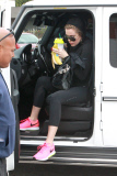 Khloe Kardashian stops by the hair salon to get a touch up after her workout