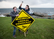 Liberal Democrat general election campaigning, John O'Groats, Britain - 06 May 2015