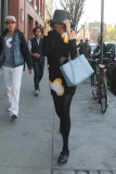 Famke Janssen braves the brisk NYC weather