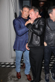 Sylvester Stallone jokes around with friends after dinner at Craig's