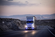 First licensed autonomous commercial truck to drive on U.S. public highway, America - 05 May 2015