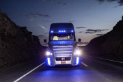 First licensed autonomous commercial truck to drive on U.S. public highway, America - 05 May 2015