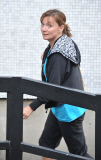 EXC - LORRAINE KELLY ARRIVES MAKEUP FREE AT ITV
