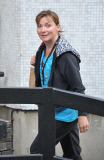 EXC - LORRAINE KELLY ARRIVES MAKEUP FREE AT ITV