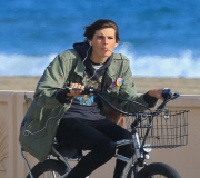 PREMIUM EXCLUSIVE Dylan Brosnan cruises the PCH enjoying an electric smoke