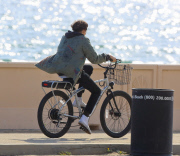 PREMIUM EXCLUSIVE Dylan Brosnan cruises the PCH enjoying an electric smoke