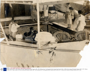 Winston Churchill (1874 - 1965) On Board The Yacht Christina With Aristotle Onassis (1906 - 1975). Watching From The Quayside Are Mrs Onassis Sarah Churchill (1914 - 1982) And Her Husband Christopher Soames (1920 - 1987). 
