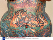 ISOBEL VARLEY MODELLING HER TWO HUNDRED TATTOOS.