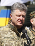 Ukrainian president Petro Poroshenko visit to a military training ground.