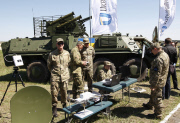 Ukrainian president Petro Poroshenko visit to a military training ground.