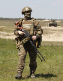 Ukrainian president Petro Poroshenko visit to a military training ground.