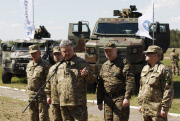 Ukrainian president Petro Poroshenko visit to a military training ground.