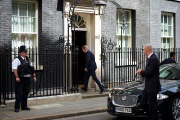 David Cameron 
arrives back at Downing Street after meetings at The House of Commons