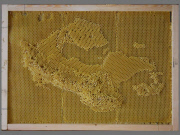 Artist works with Bees To Create Beautiful maps of the the world using bees wax