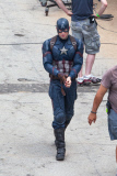 Chris Evans takes off his gloves in between takes of 'Captain America: Civil War'