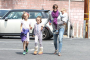 Mom-on-the-go Jennifer Garner brings the kids to a doctor's appointment