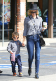 January Jones Makes A Starbucks Run With Xander 