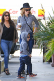 January Jones Makes A Starbucks Run With Xander 