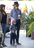 January Jones Makes A Starbucks Run With Xander 
