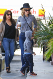 January Jones grabs coffee and a bite at Starbucks with her son Xander