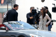 *EXCLUSIVE* Liev Schreiber and Katie Holmes make a business transaction in "Ray Donovan"