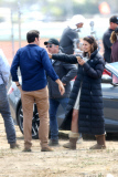 *EXCLUSIVE* Liev Schreiber and Katie Holmes make a business transaction in "Ray Donovan"