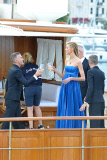 ANJA RUBIK LEAVING A PRIVATE YACHT DURING THE CANNES FILM FESTIVAL