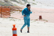 *EXCLUSIVE* Lady Gaga takes care of business on the beach