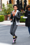 *EXCLUSIVE* Willow Smith sips on a smoothie at Le Pain Quotidien
